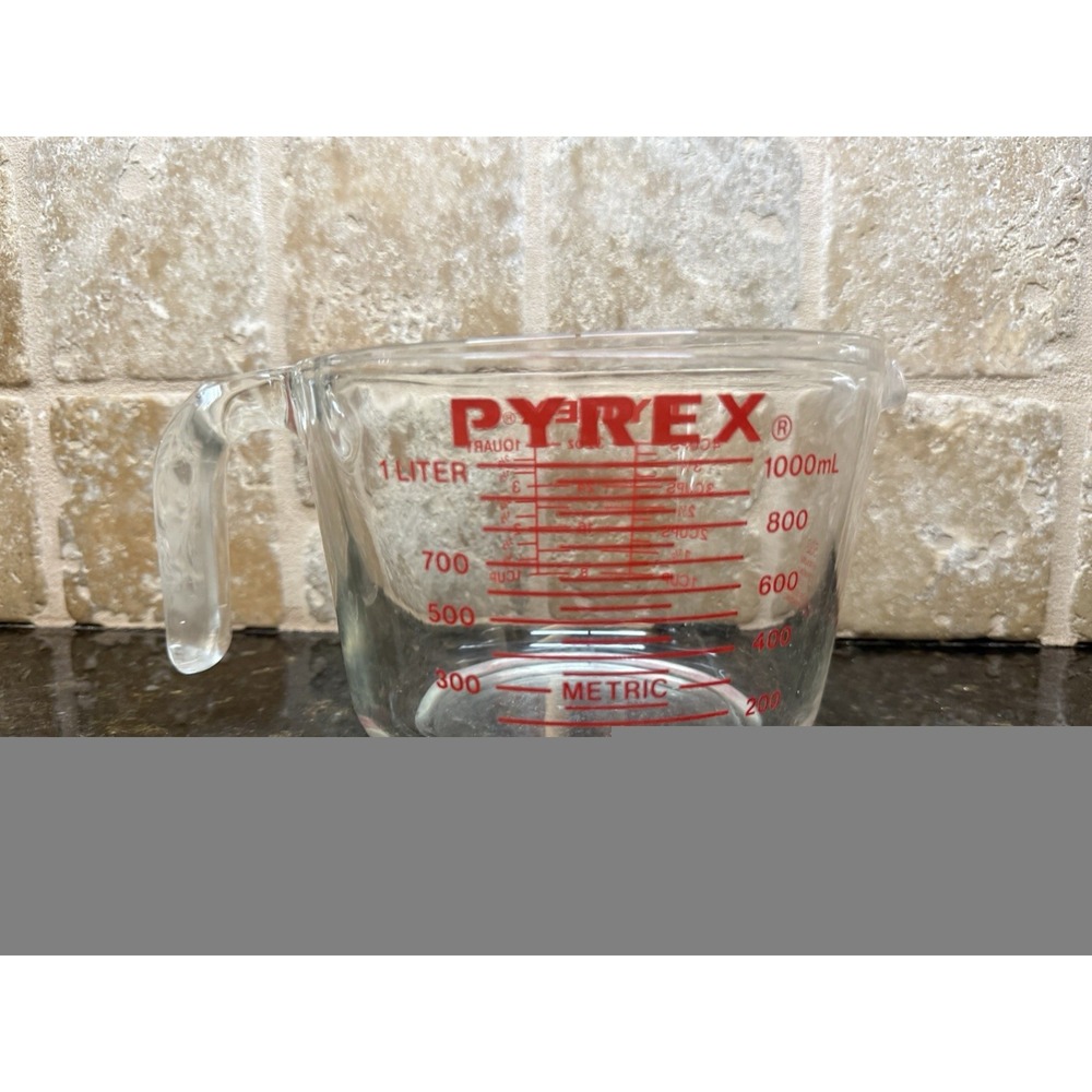 PYREX 4 Cup 32 Oz Measuring Cup ALL CAPS Vintage Red Glass Measuring Cup